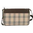 BURBERRY Nova Check Shoulder Bag Canvas Beige Auth yk11223-2