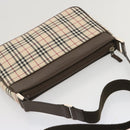 BURBERRY Nova Check Shoulder Bag Canvas Beige Auth yk11223-6