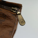 MCM Vicetos Logogram Clutch Bag PVC Brown Auth yk11233-8