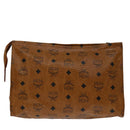 MCM Vicetos Logogram Clutch Bag PVC Brown Auth yk11233-3