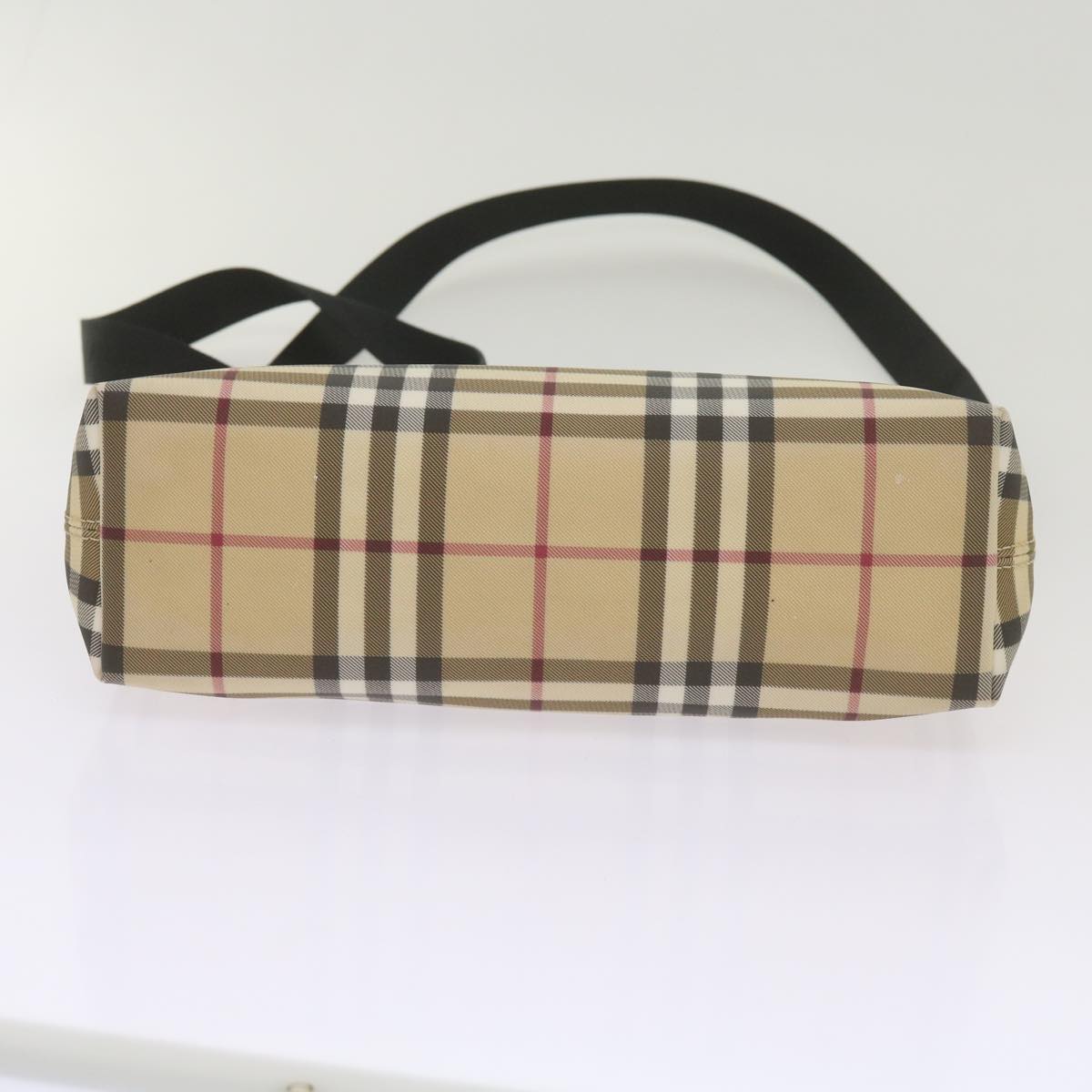 BURBERRY Nova Check Shoulder Bag Coated Canvas Beige Auth yk11241