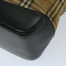 Burberrys Nova Check Shoulder Bag Canvas Beige Black Auth yk11247-15