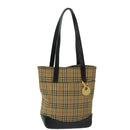 Burberrys Nova Check Shoulder Bag Canvas Beige Black Auth yk11247-13