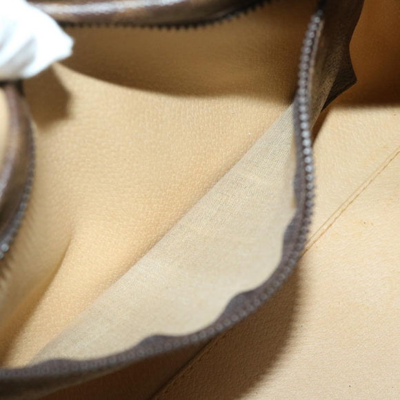 CELINE Macadam Canvas Boston Bag PVC Brown Auth yk11253