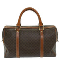 CELINE Macadam Canvas Boston Bag PVC Brown Auth yk11253-2