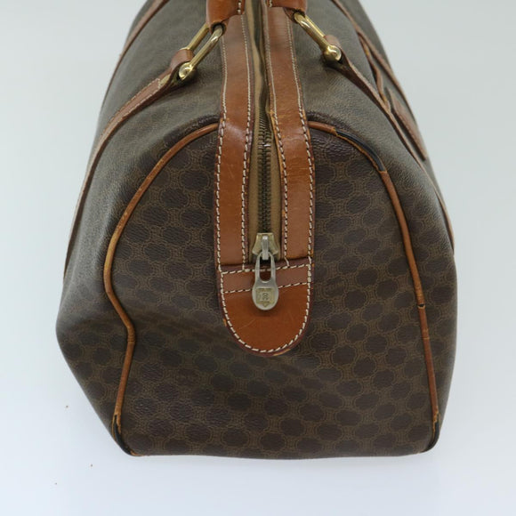 CELINE Macadam Canvas Boston Bag PVC Brown Auth yk11253