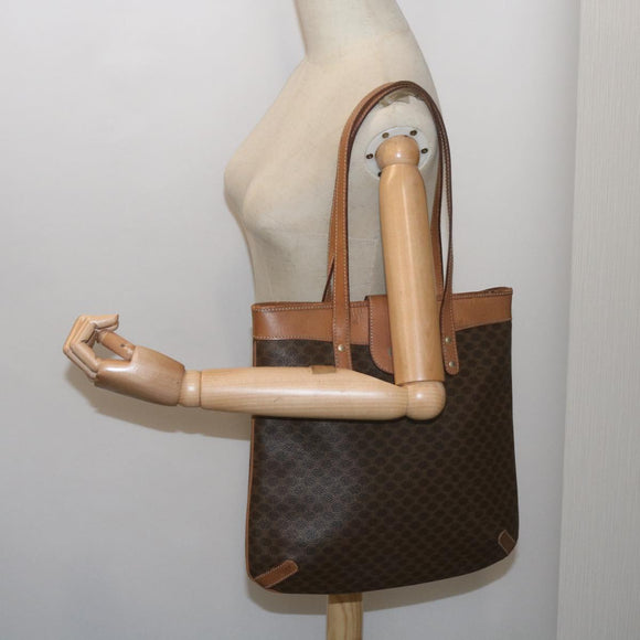 CELINE Macadam Canvas Tote Bag PVC Brown Auth yk11272
