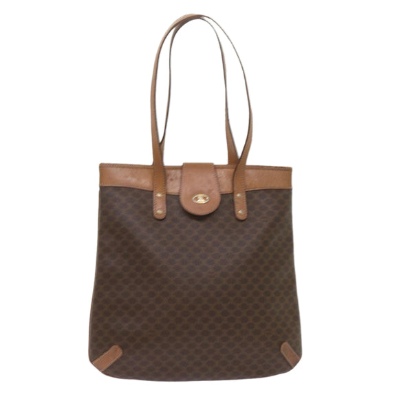 CELINE Macadam Canvas Tote Bag PVC Brown Auth yk11272