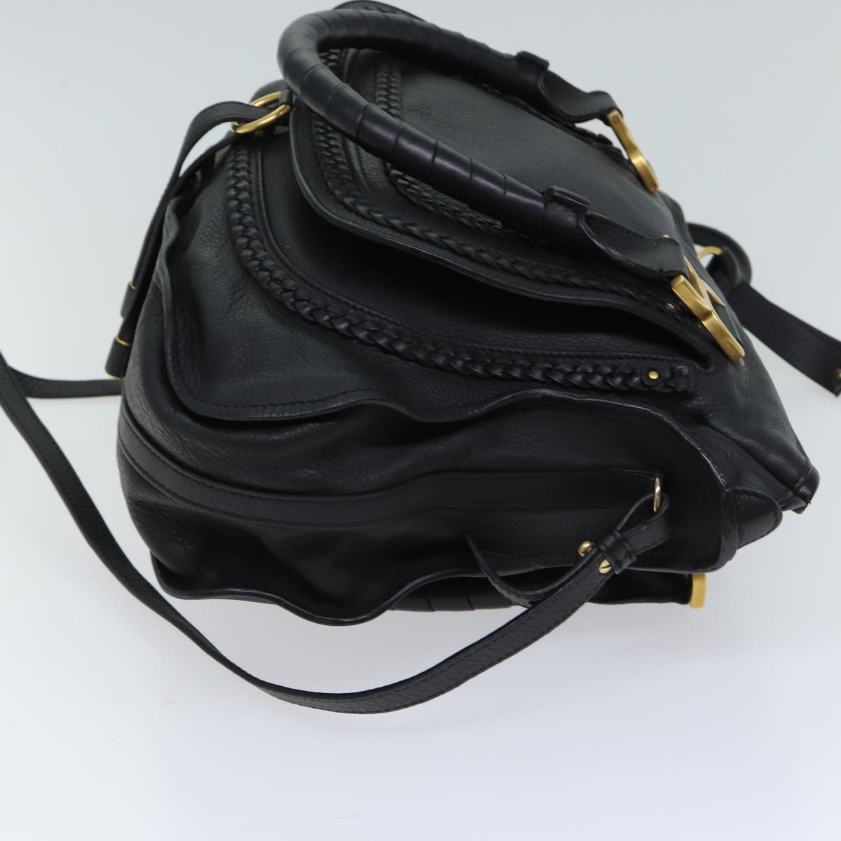 Chloe Mercy Hand Bag Leather 2way Black Auth yk11313