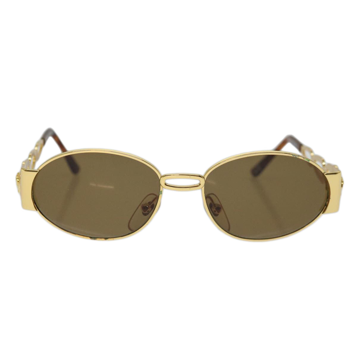 VERSACE Sunglasses metal Gold Brown Auth yk11320 - 0