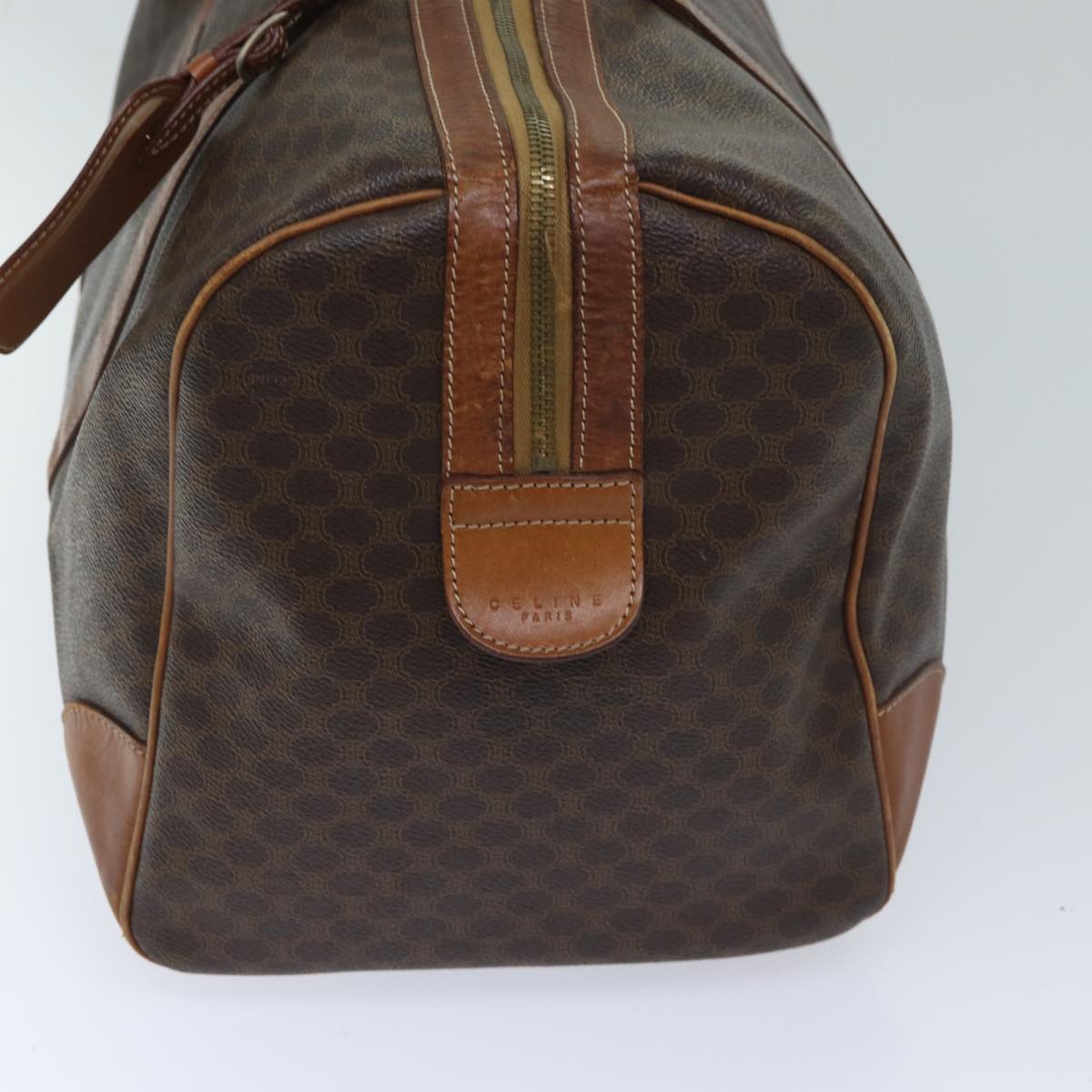 CELINE Macadam Canvas Boston Bag PVC Brown Auth yk11334