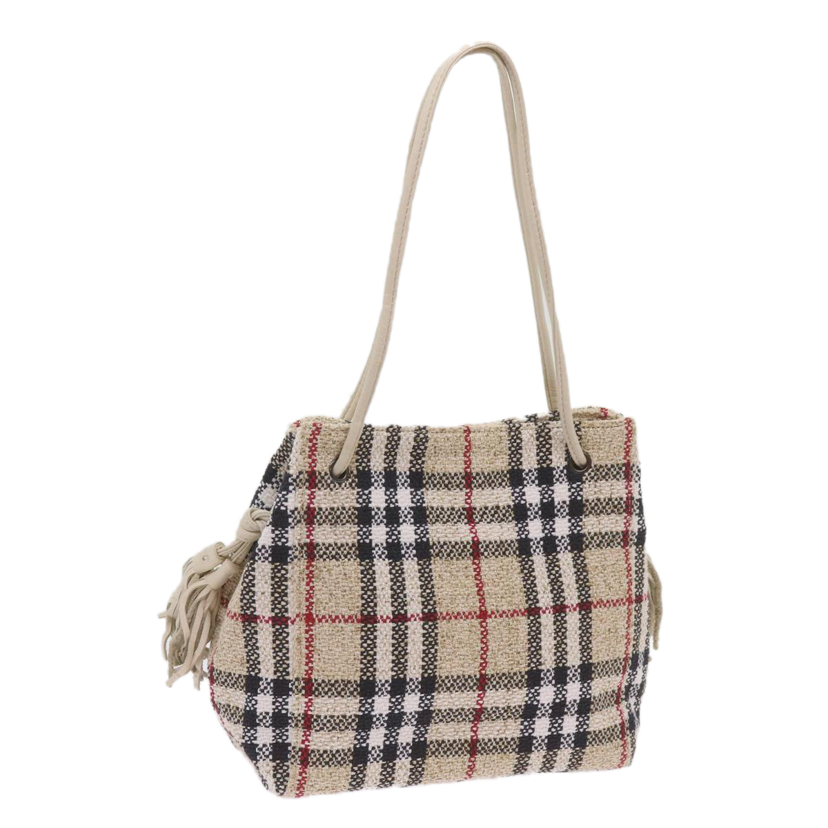 BURBERRY Nova Check Blue Label Shoulder Bag Canvas Beige Auth yk11341