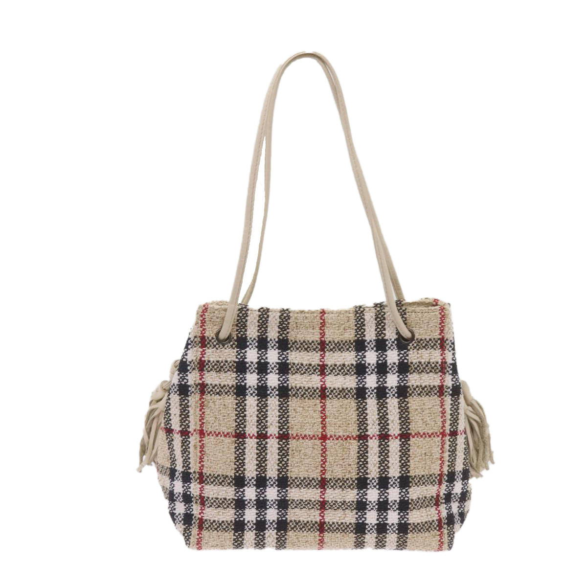 BURBERRY Nova Check Blue Label Shoulder Bag Canvas Beige Auth yk11341