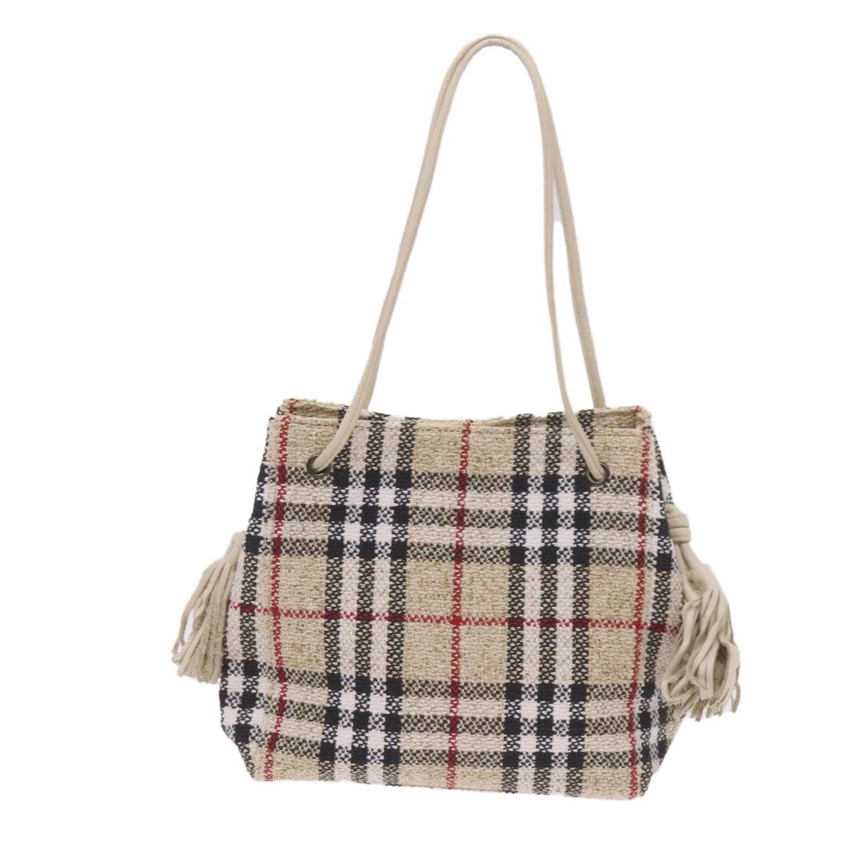 BURBERRY Nova Check Blue Label Shoulder Bag Canvas Beige Auth yk11341