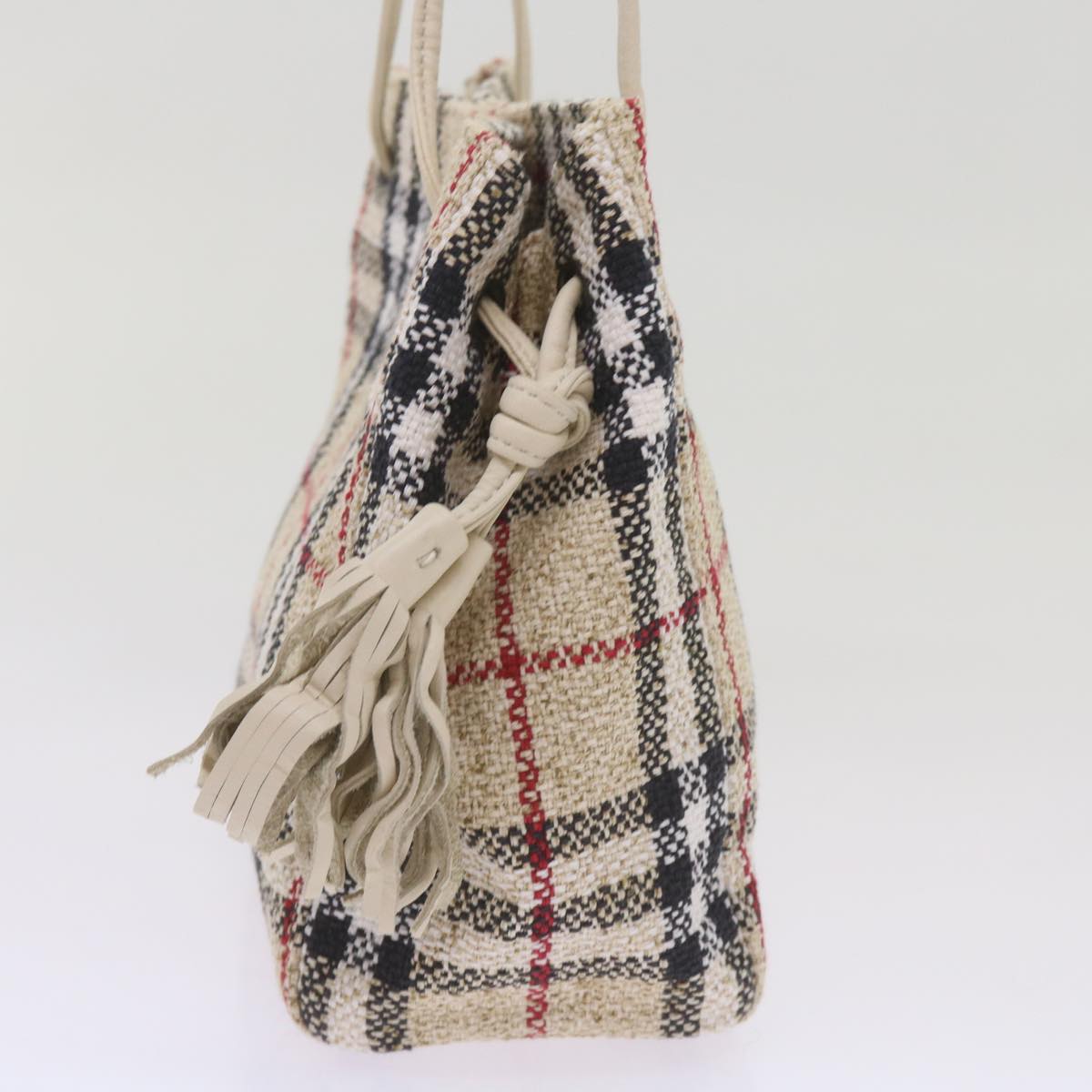 BURBERRY Nova Check Blue Label Shoulder Bag Canvas Beige Auth yk11341