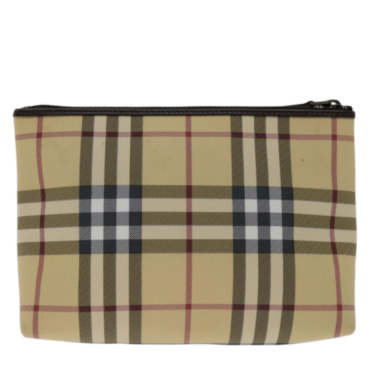 BURBERRY Nova Check Pouch Coated Canvas Beige Auth yk11343 - 0