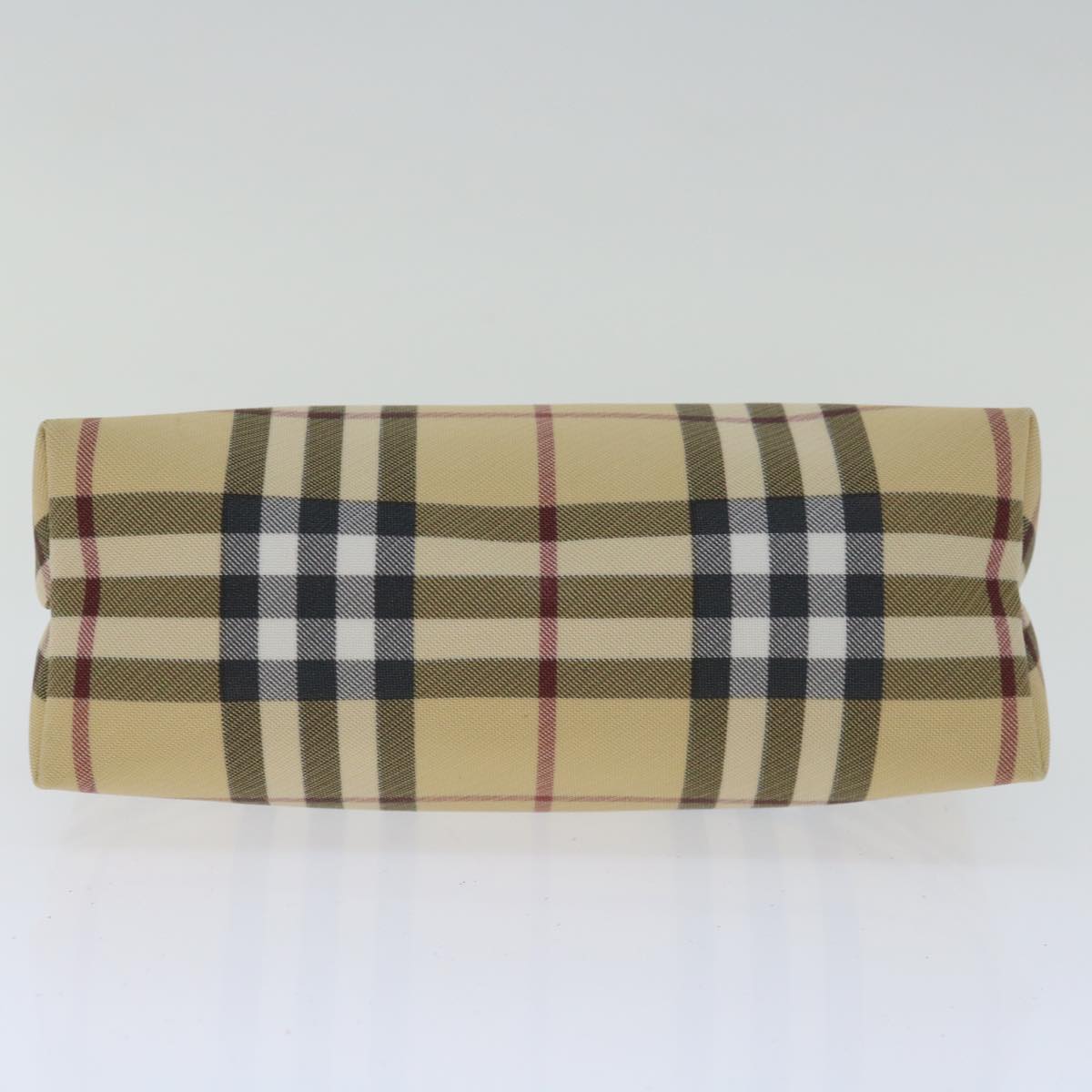 BURBERRY Nova Check Pouch Coated Canvas Beige Auth yk11343