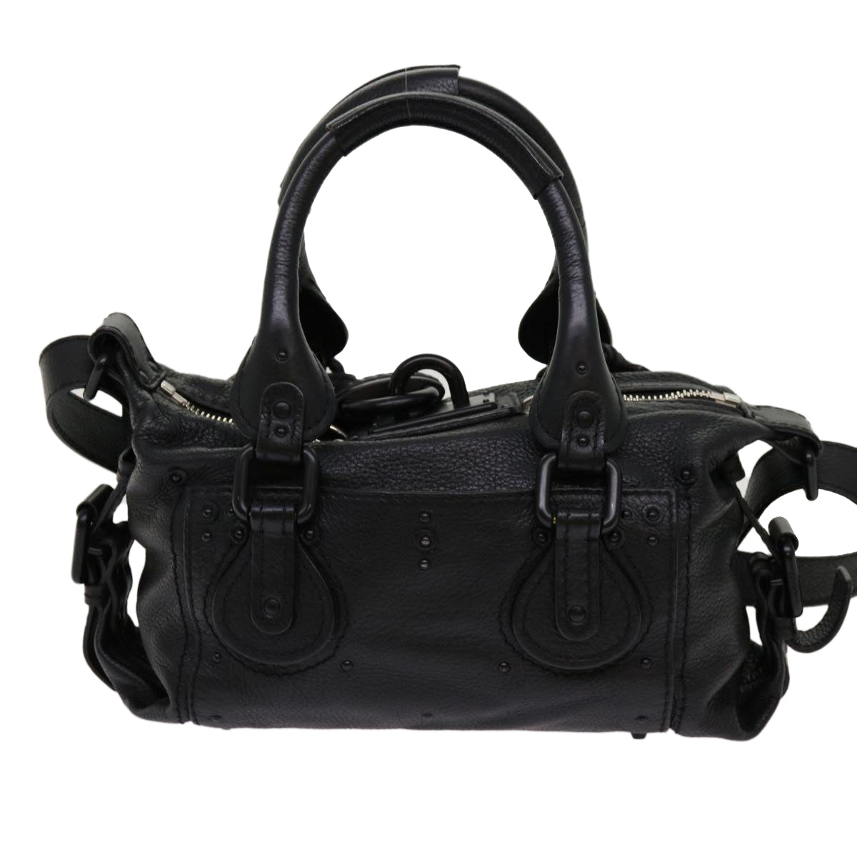 Chloe Paddington Hand Bag Leather 2way Black 04 06 53 Auth yk11349 - 0