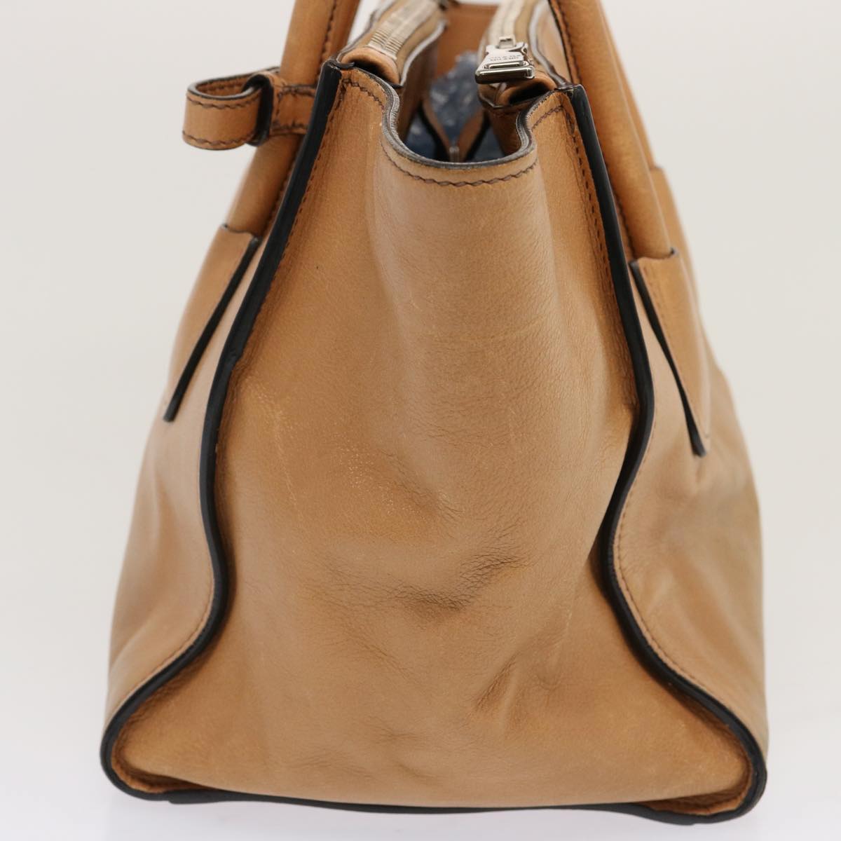 PRADA Hand Bag Leather Brown Auth yk11371