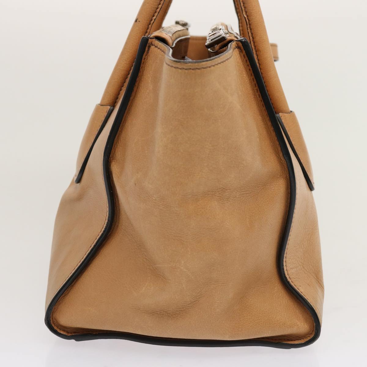 PRADA Hand Bag Leather Brown Auth yk11371