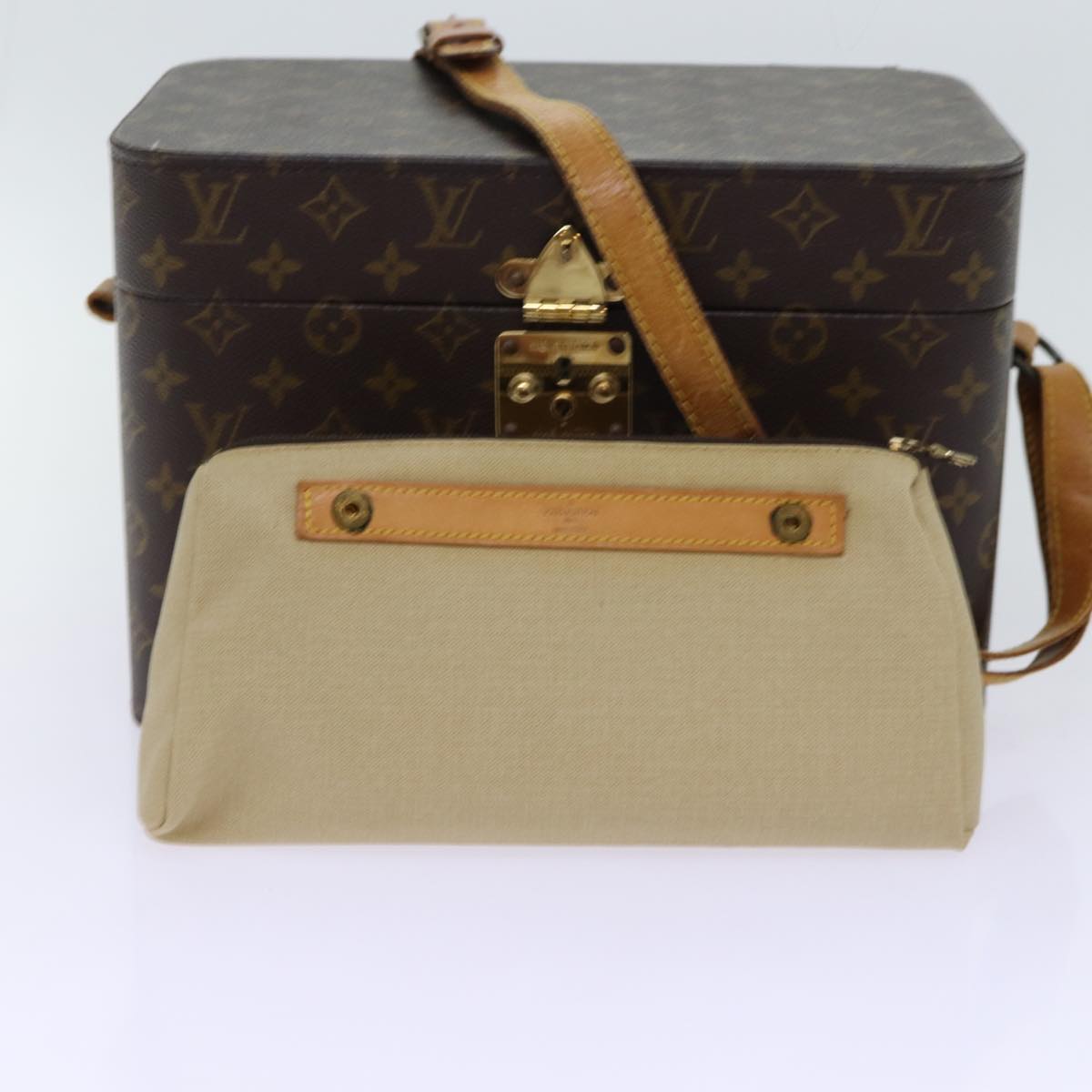 LOUIS VUITTON Monogram Train Case Jewelry Box M23820 LV Auth yk11385