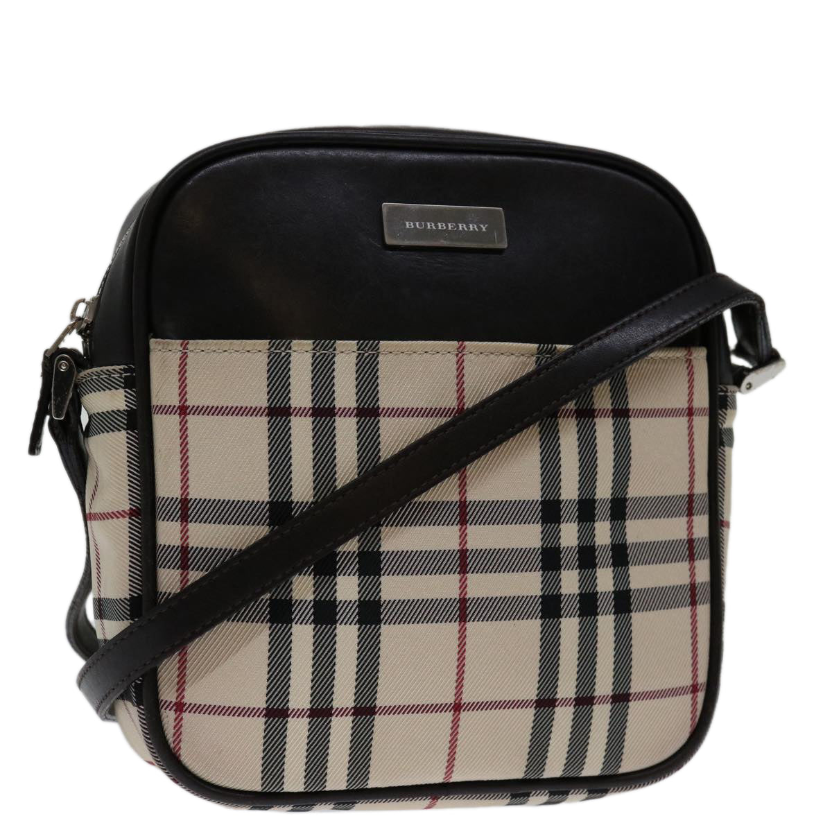 BURBERRY Nova Check Shoulder Bag Canvas Beige Brown Auth yk11386