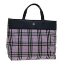 BURBERRY Nova Check Hand Bag Nylon Pink Auth yk11387-1