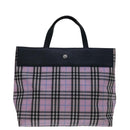 BURBERRY Nova Check Hand Bag Nylon Pink Auth yk11387-13