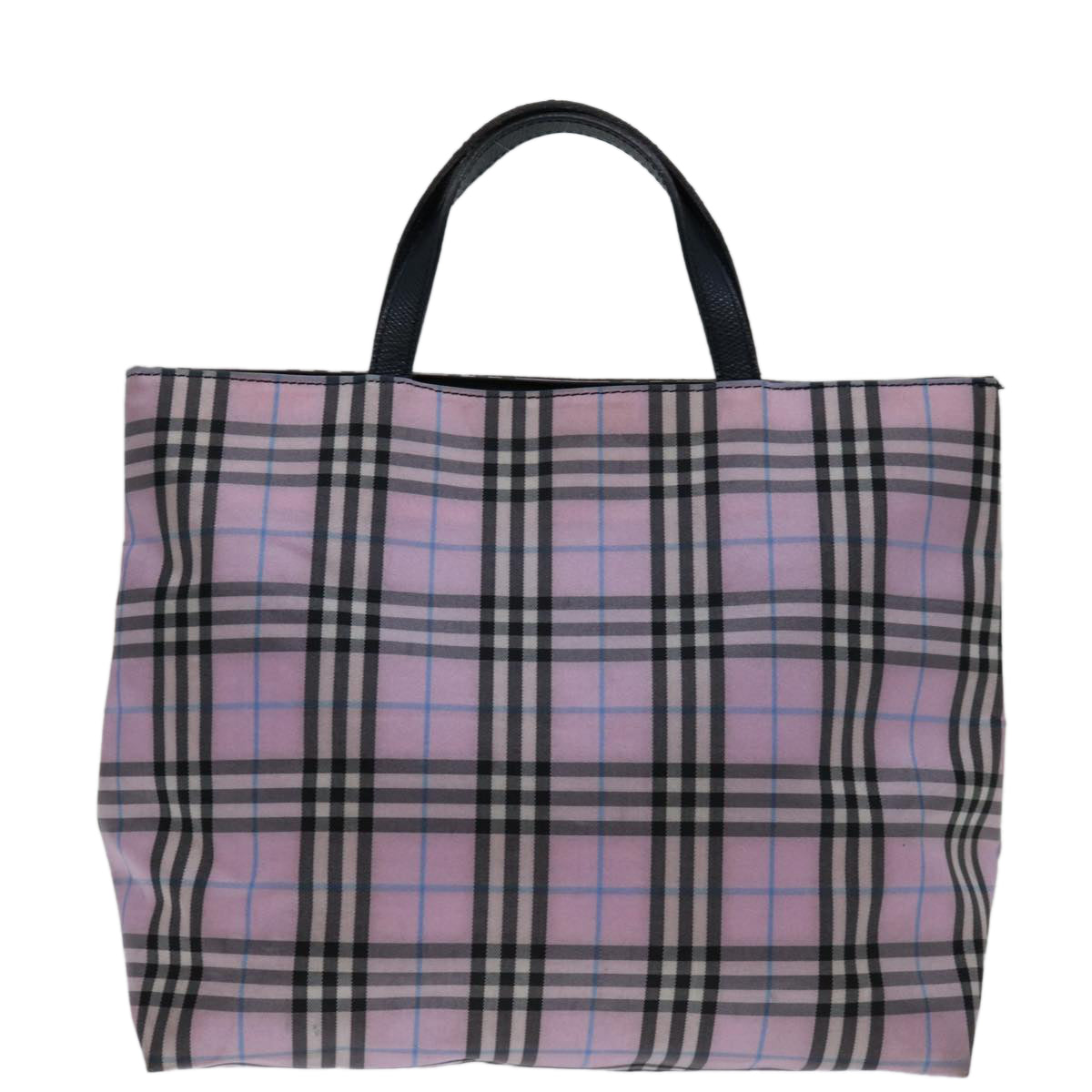 BURBERRY Nova Check Hand Bag Nylon Pink Auth yk11387 - 0