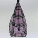 BURBERRY Nova Check Hand Bag Nylon Pink Auth yk11387-4