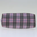 BURBERRY Nova Check Hand Bag Nylon Pink Auth yk11387-5