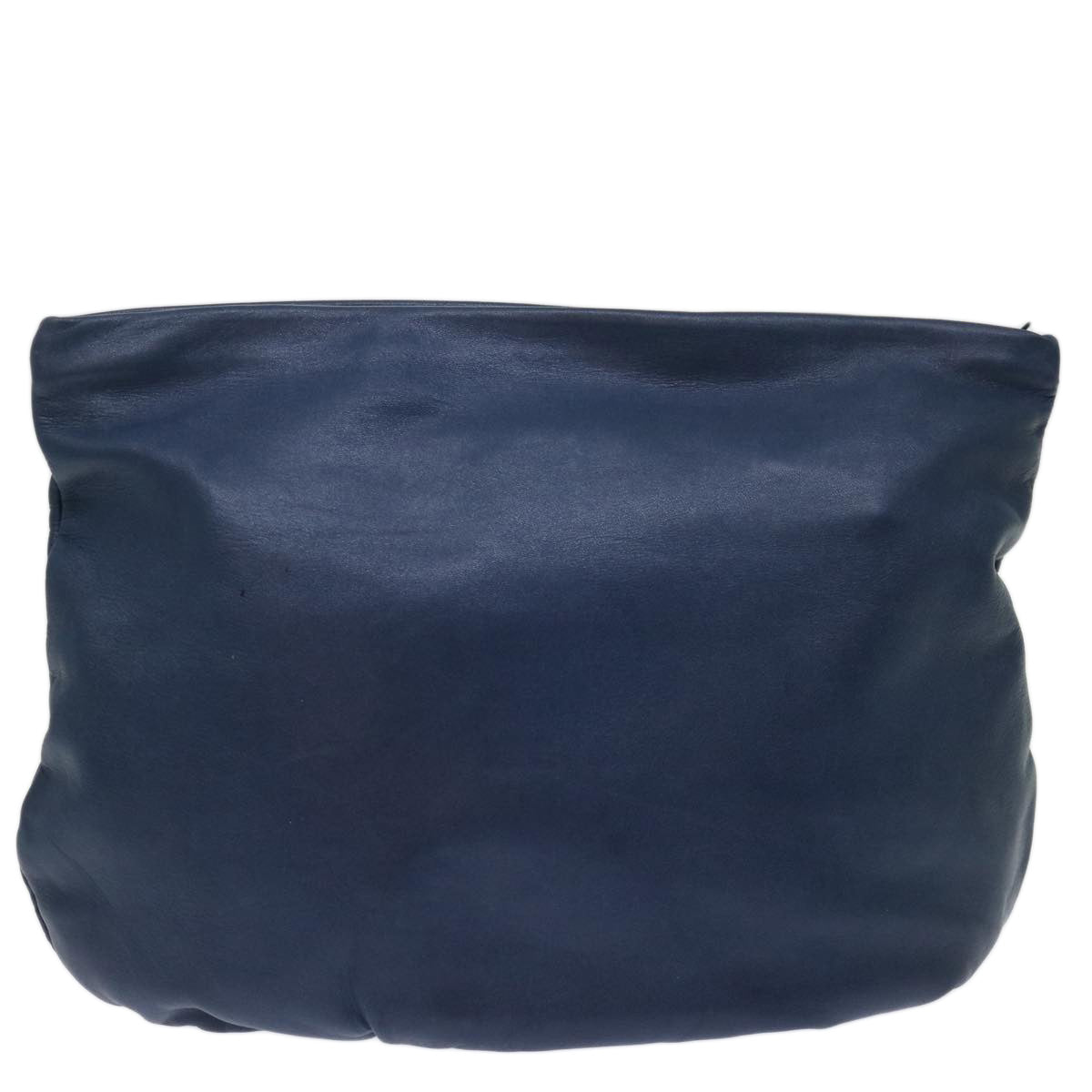 LOEWE Anagram Clutch Bag Leather Navy Auth yk11390 - 0