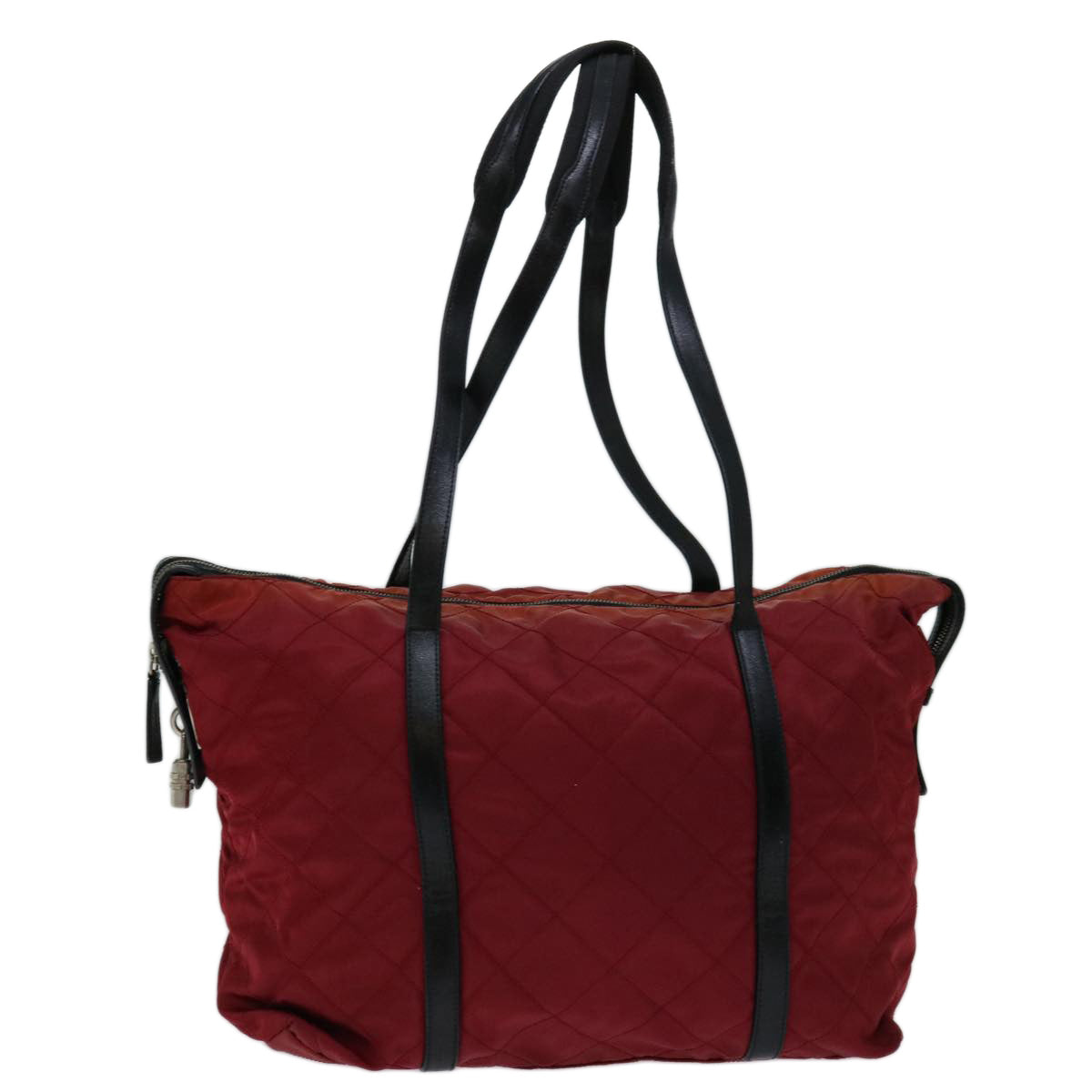 PRADA Quilted Shoulder Bag Nylon Red Auth yk11392