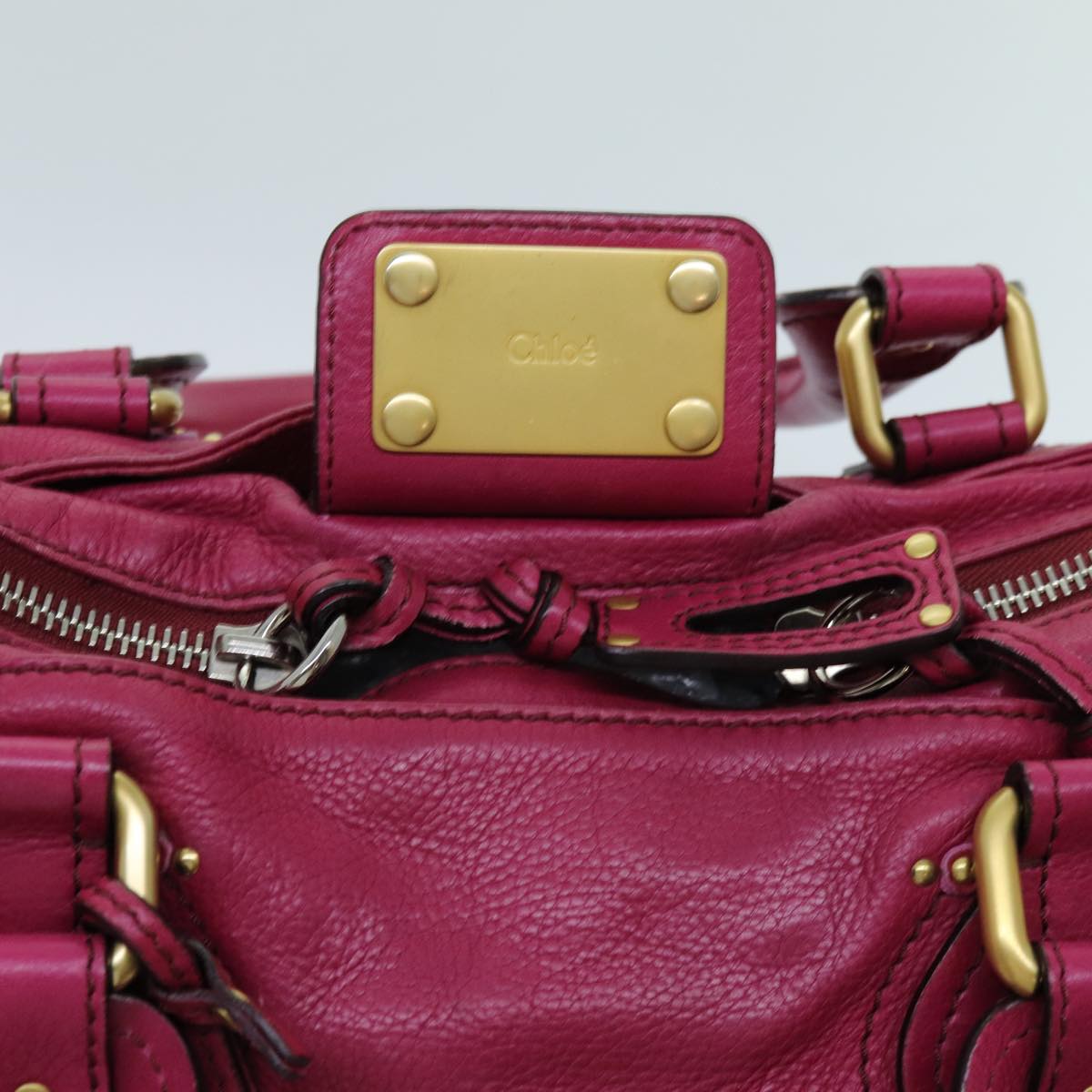 Chloe Paddington Hand Bag Leather Pink Auth yk11419