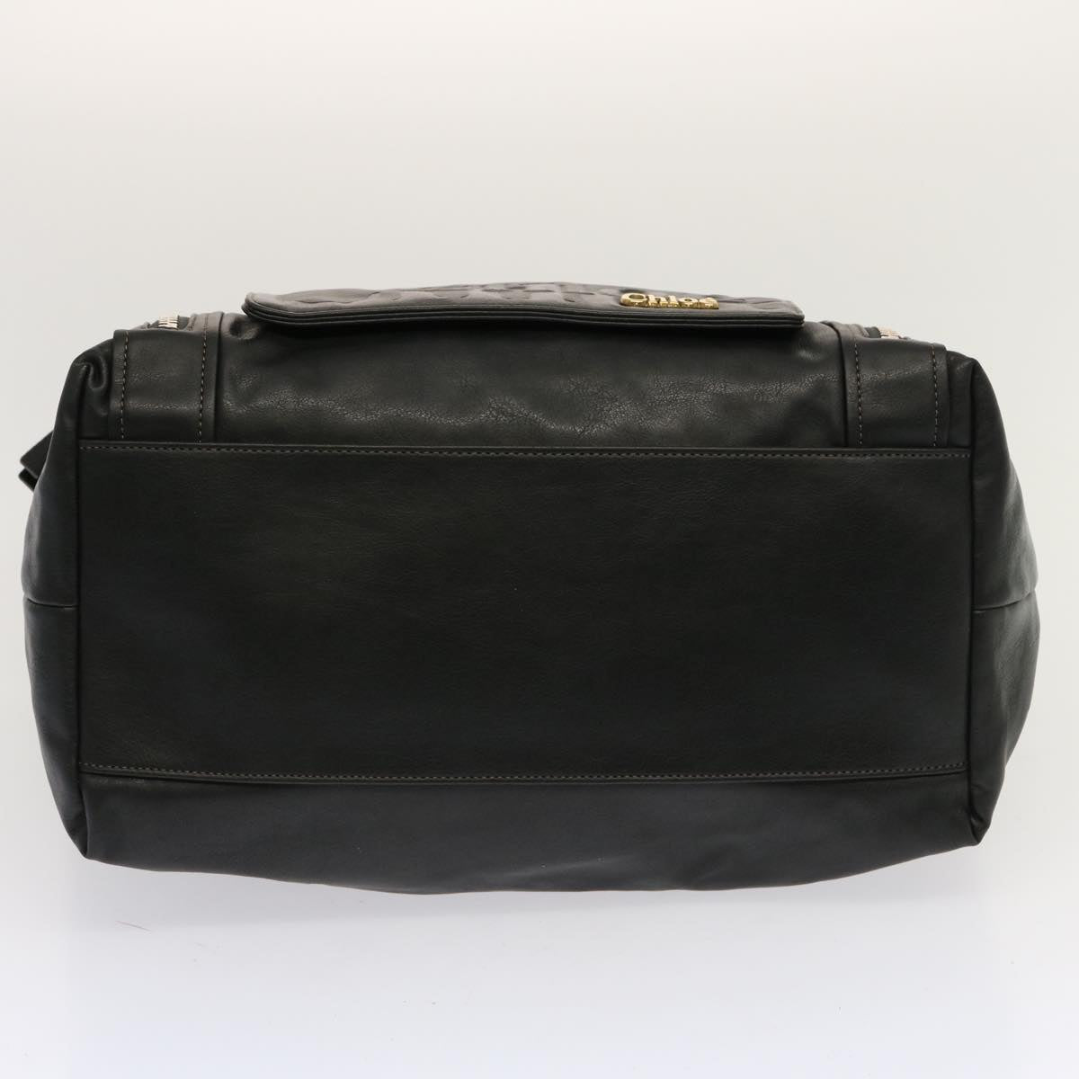 Chloe Hand Bag Leather Black Auth yk11424