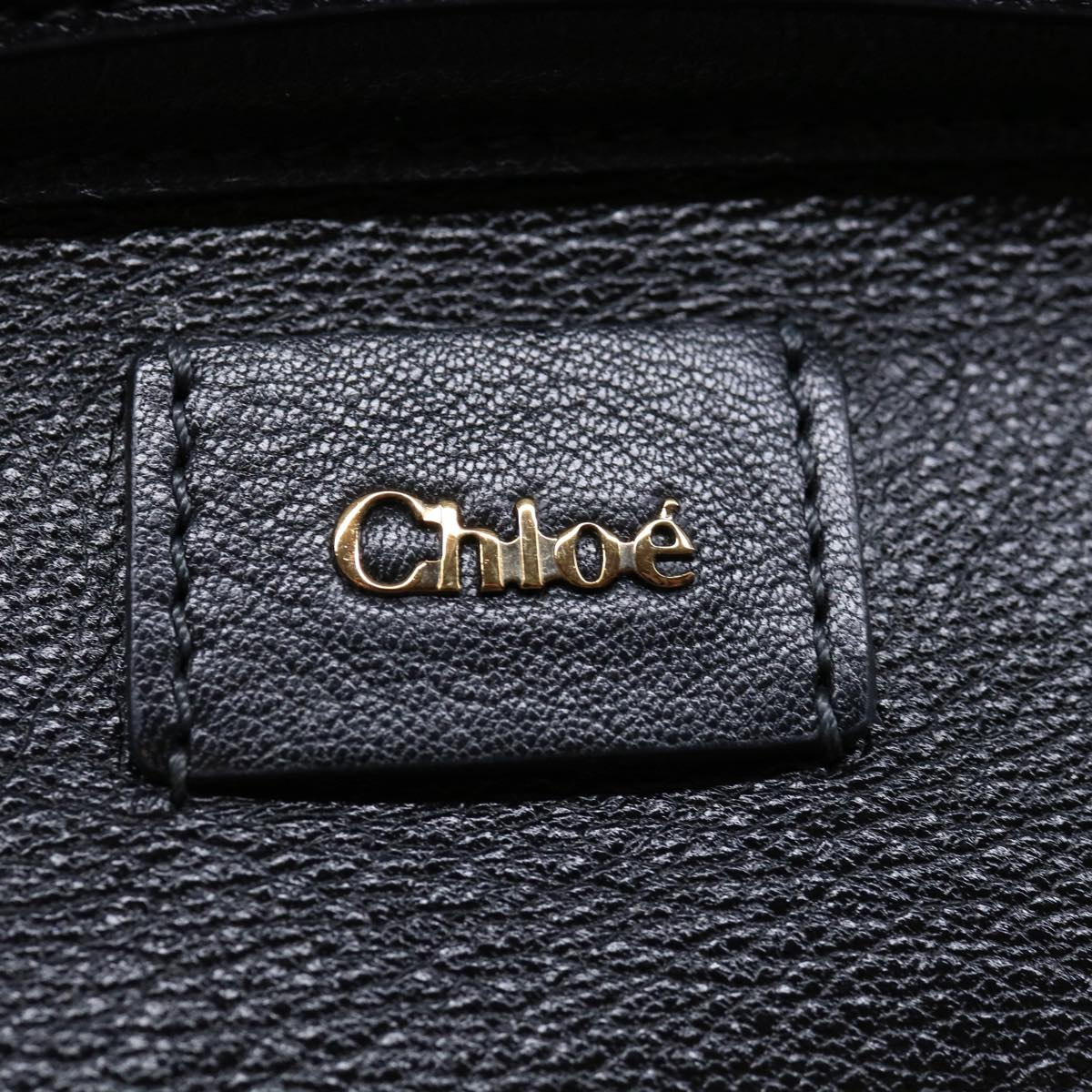 Chloe Hand Bag Leather Black Auth yk11425