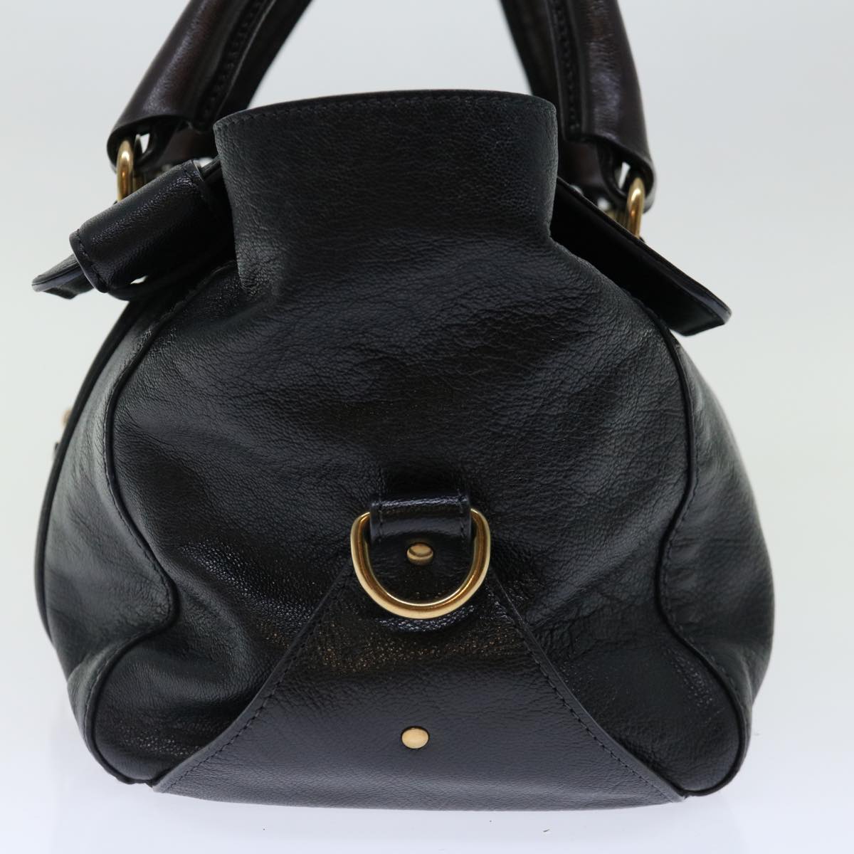 Chloe Hand Bag Leather Black Auth yk11425