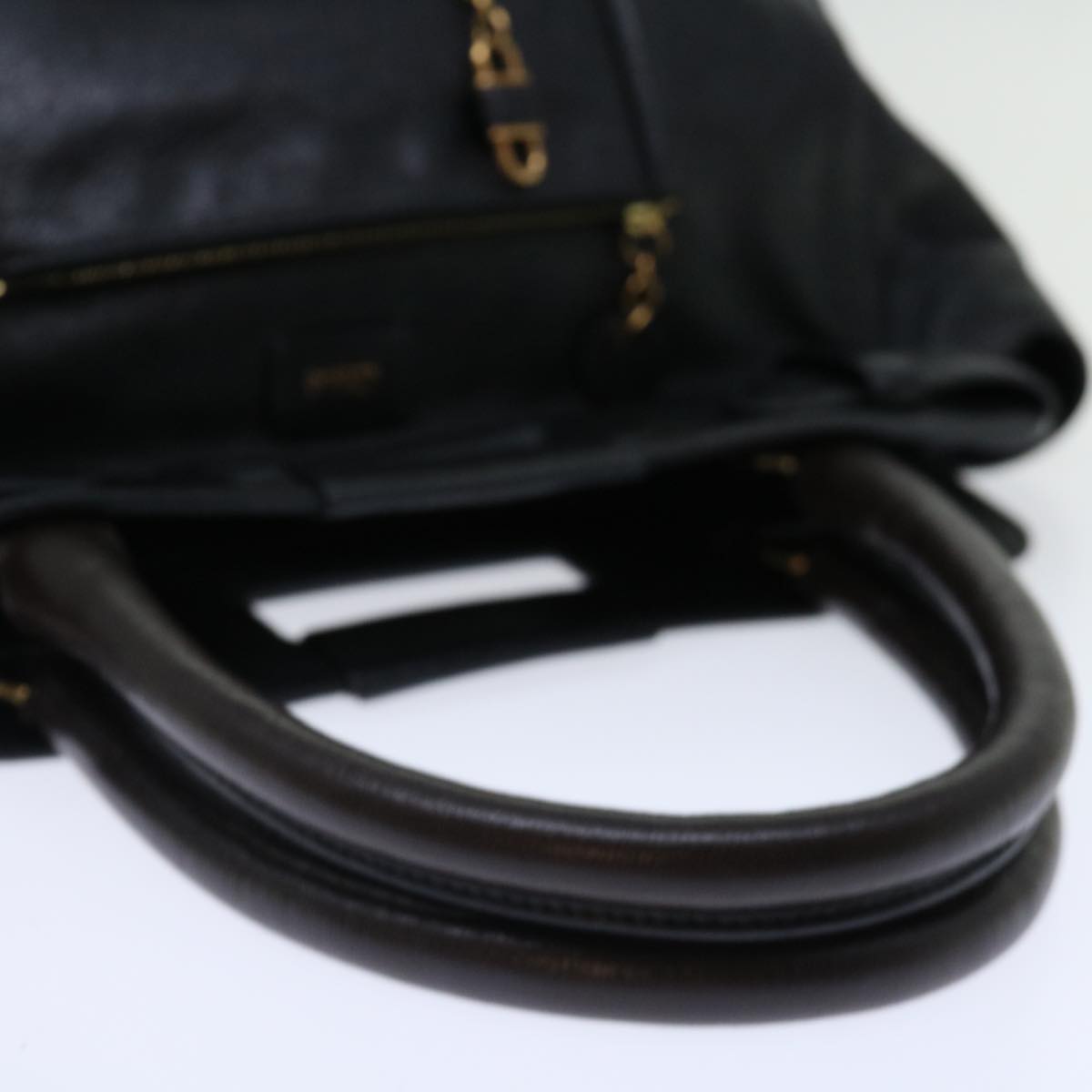 Chloe Hand Bag Leather Black Auth yk11425