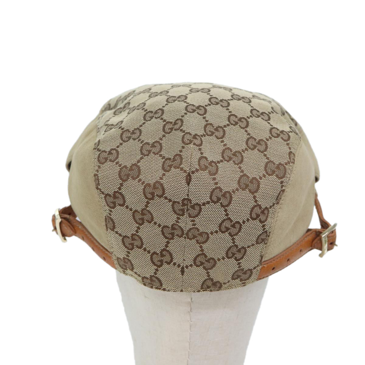 GUCCI GG Canvas Hunting Cap Hat L Beige Auth yk11441 - 0