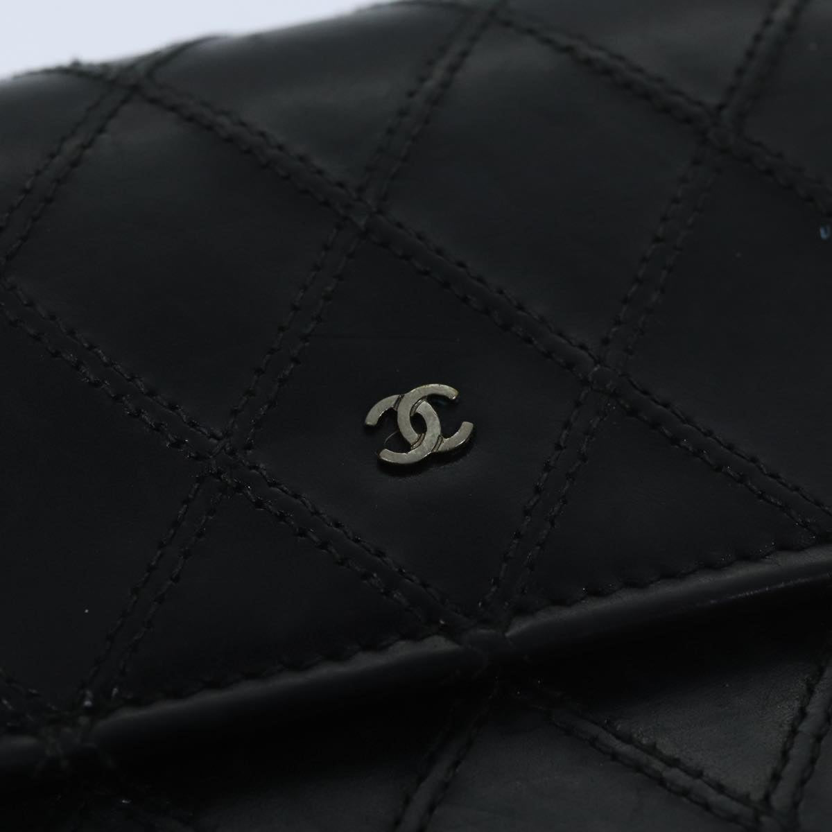 CHANEL Bicolole Wallet Leather Black CC Auth yk11444