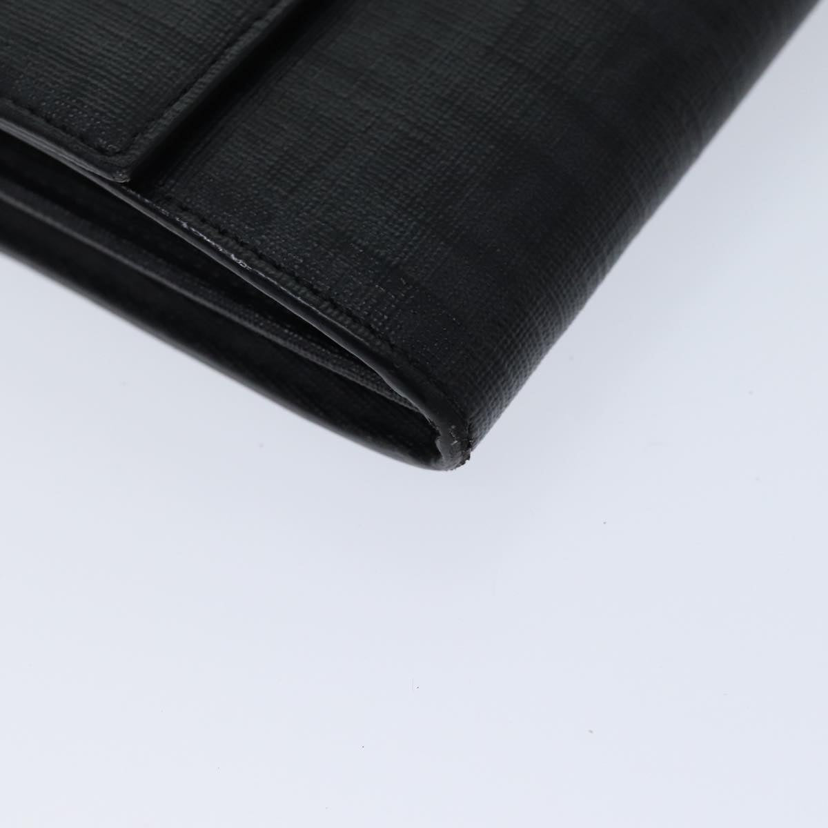 FENDI Zucchino Canvas Long Wallet Black Auth yk11478