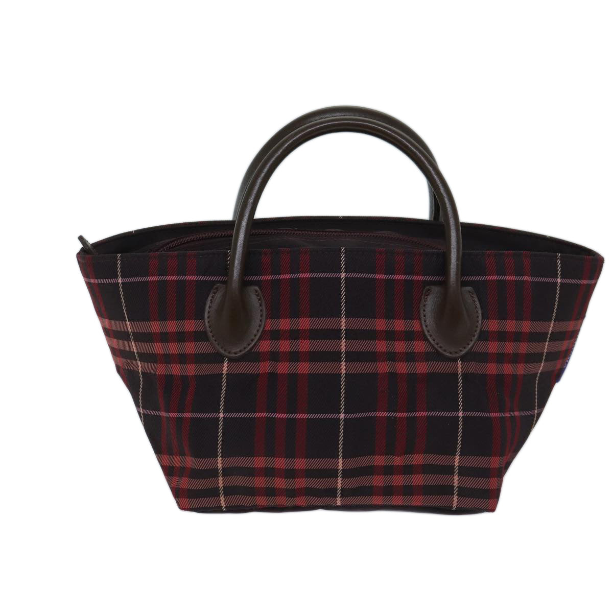 BURBERRY Nova Check Blue Label Hand Bag Nylon Red Auth yk11482 - 0