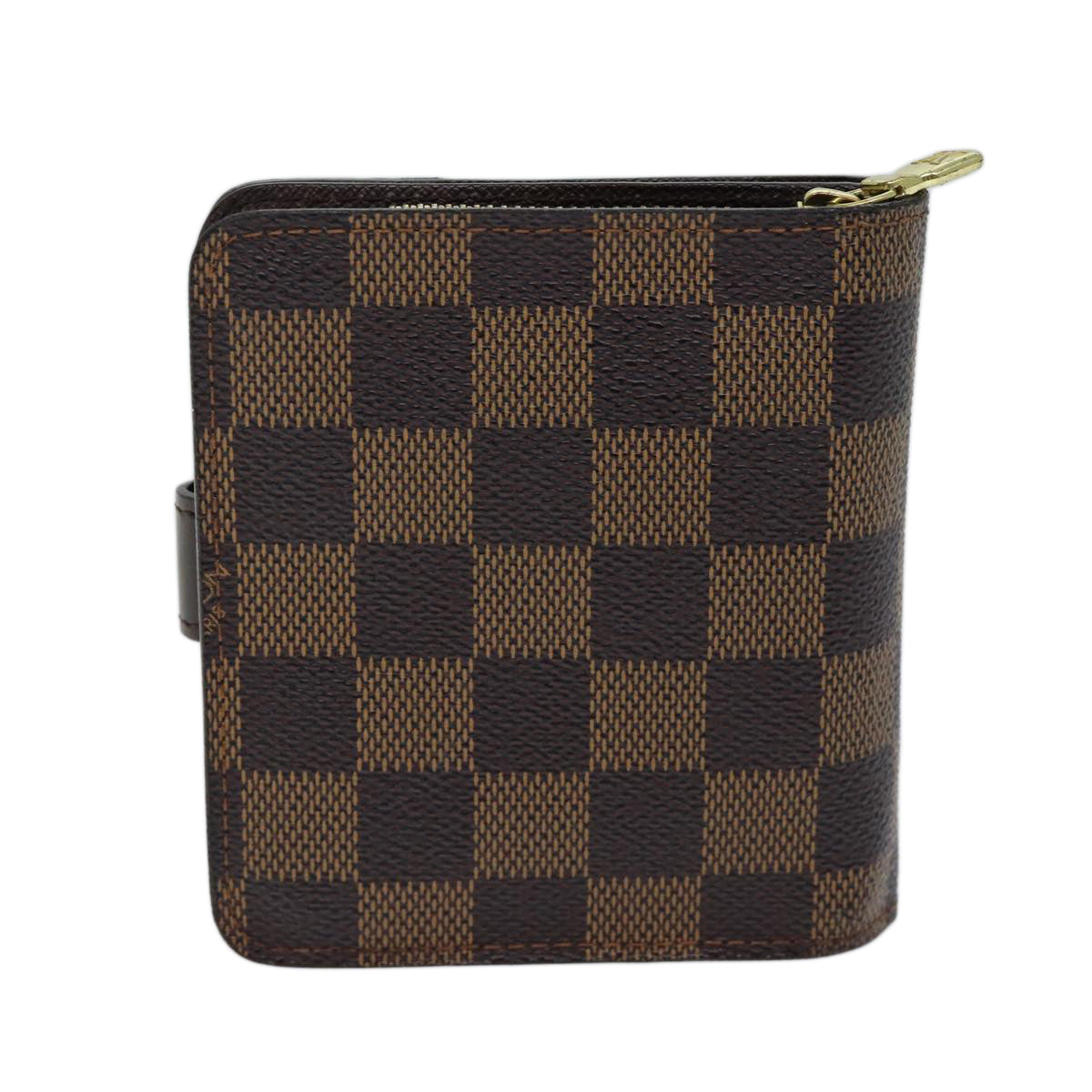 LOUIS VUITTON Damier Ebene Compact Zip Wallet N61668 LV Auth yk11484 - 0