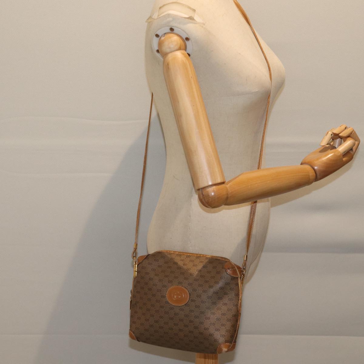 GUCCI Micro GG Supreme Shoulder Bag PVC Beige 007 115 4916 Auth yk11485