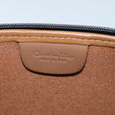 Christian Dior Honeycomb Canvas Clutch Bag PVC Leather Black Auth yk11503-12