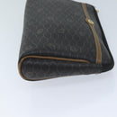 Christian Dior Honeycomb Canvas Clutch Bag PVC Leather Black Auth yk11503-3