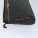 Christian Dior Honeycomb Canvas Clutch Bag PVC Leather Black Auth yk11503-4