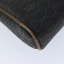Christian Dior Honeycomb Canvas Clutch Bag PVC Leather Black Auth yk11503-8