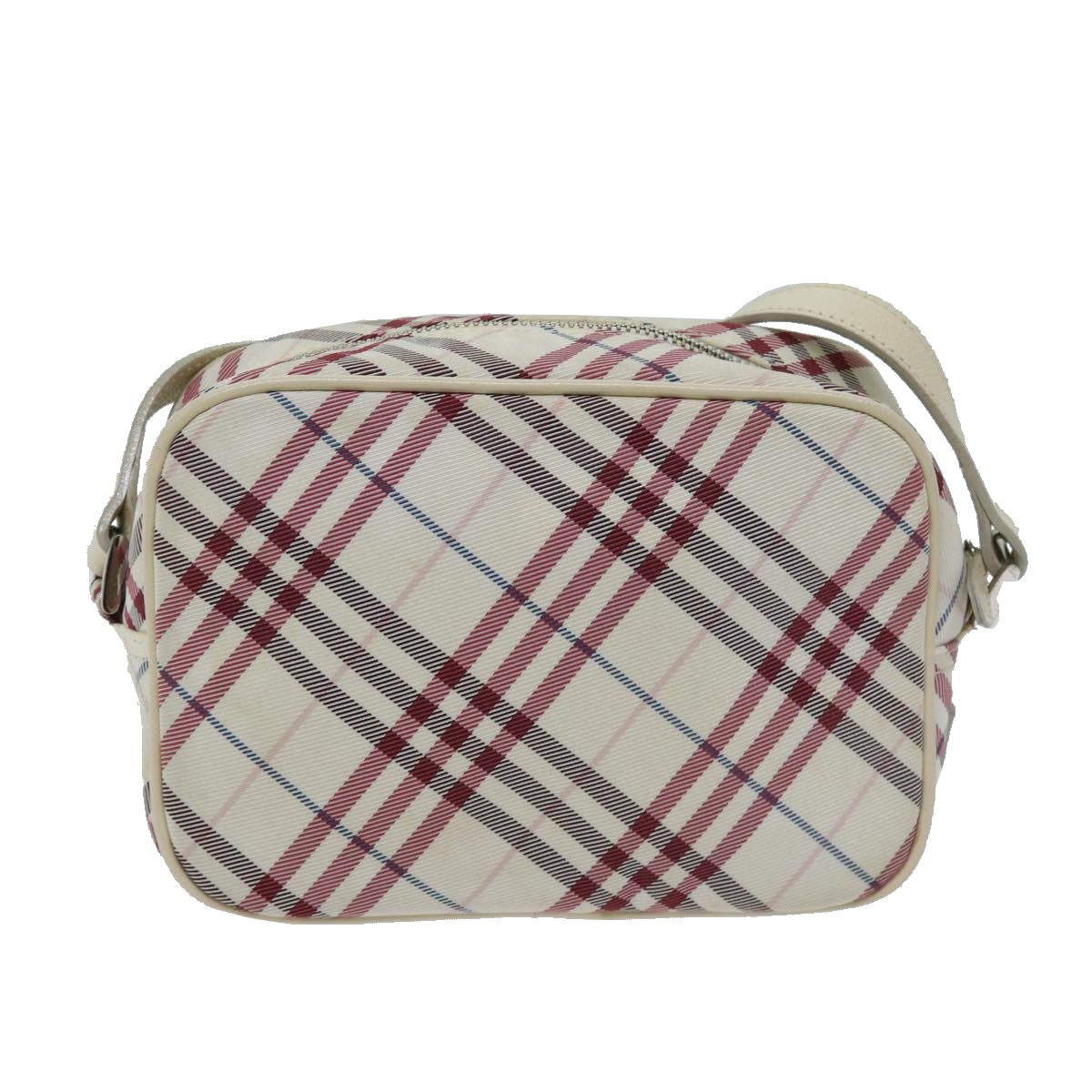 BURBERRY Nova Check Blue Label Shoulder Bag Nylon Red Auth yk11525 - 0