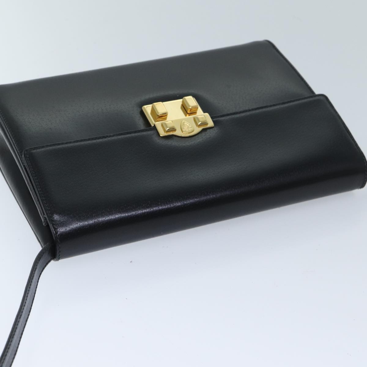 GUCCI Ready lock Shoulder Bag Leather Black 004 406 0287 Auth yk11532